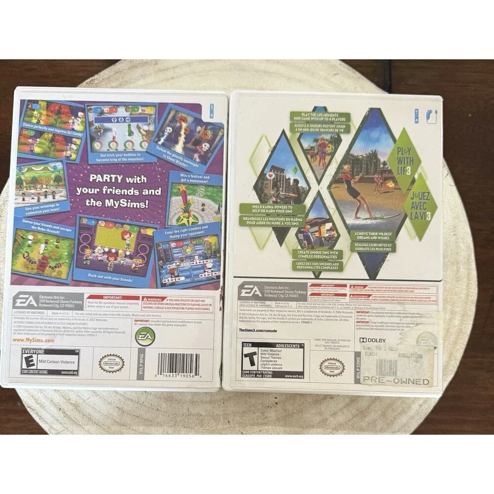 Wii My Sims Party And The Sims 3 - 2 Game Bundle With Manuals